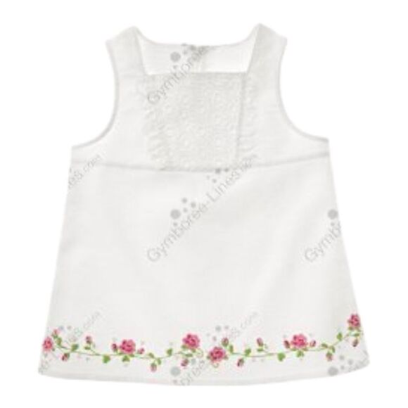 NWT Gymboree Vintage Easter Sleeveless Top White Embroidered Roses Girls Size 4 - Picture 3 of 6